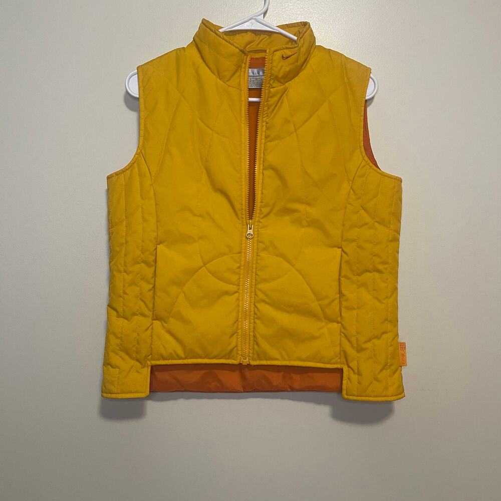 Nike Women's XL Yellow Vest Zipper Front Running Training Performance Puffer